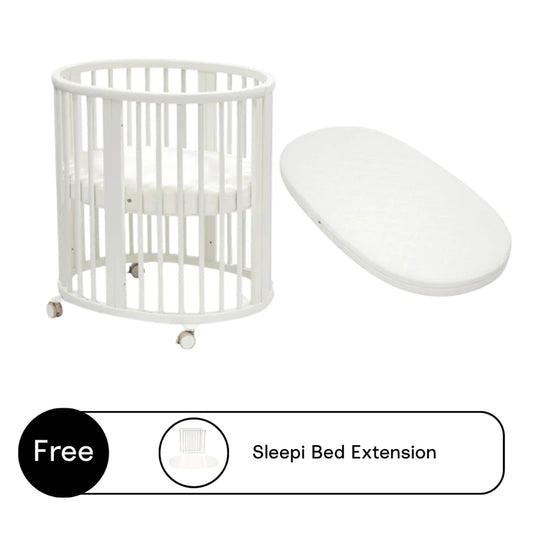 Stokke Sleepi Mini Bed Bundle - Sleepi Mini Bed with Sleepi Mini Mattress, Sleepi Mattress & Sleepi Bed Extension