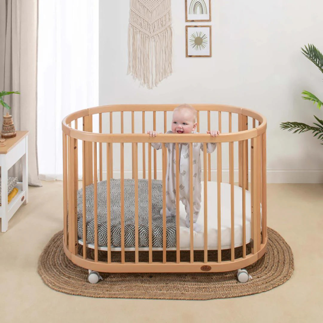 Boori - Oasis Oval Cot  and 3 Drawer Chest Beech Almond