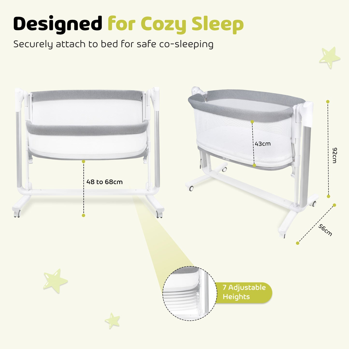 Pony Co-Sleeper and Swing 2-in-1 - Grey