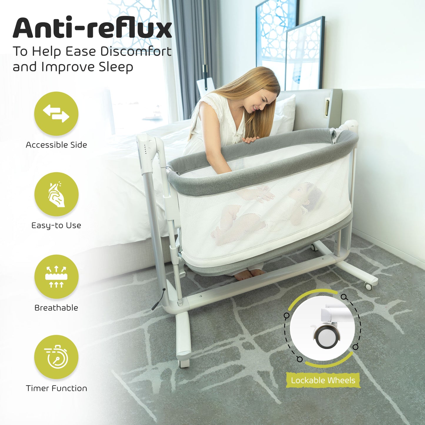 Pony Co-Sleeper and Swing 2-in-1 - Grey