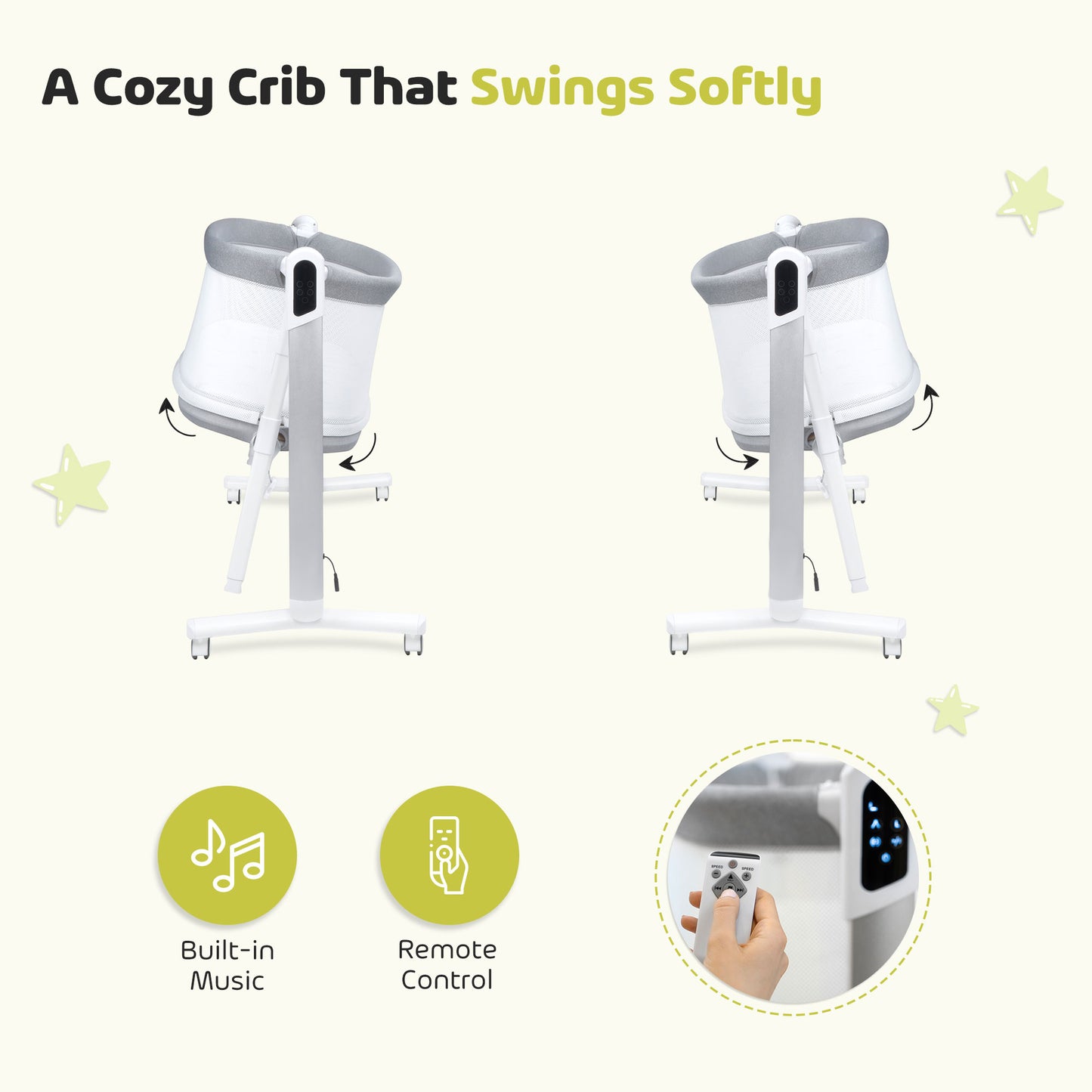Pony Co-Sleeper and Swing 2-in-1 - Grey