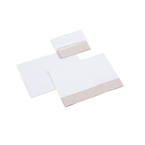 MICUNA - PACK FITTED SHEETS FOR MINI-COTS (3 UNITS) 80 x 50 TX-933 NATURE BEIGE