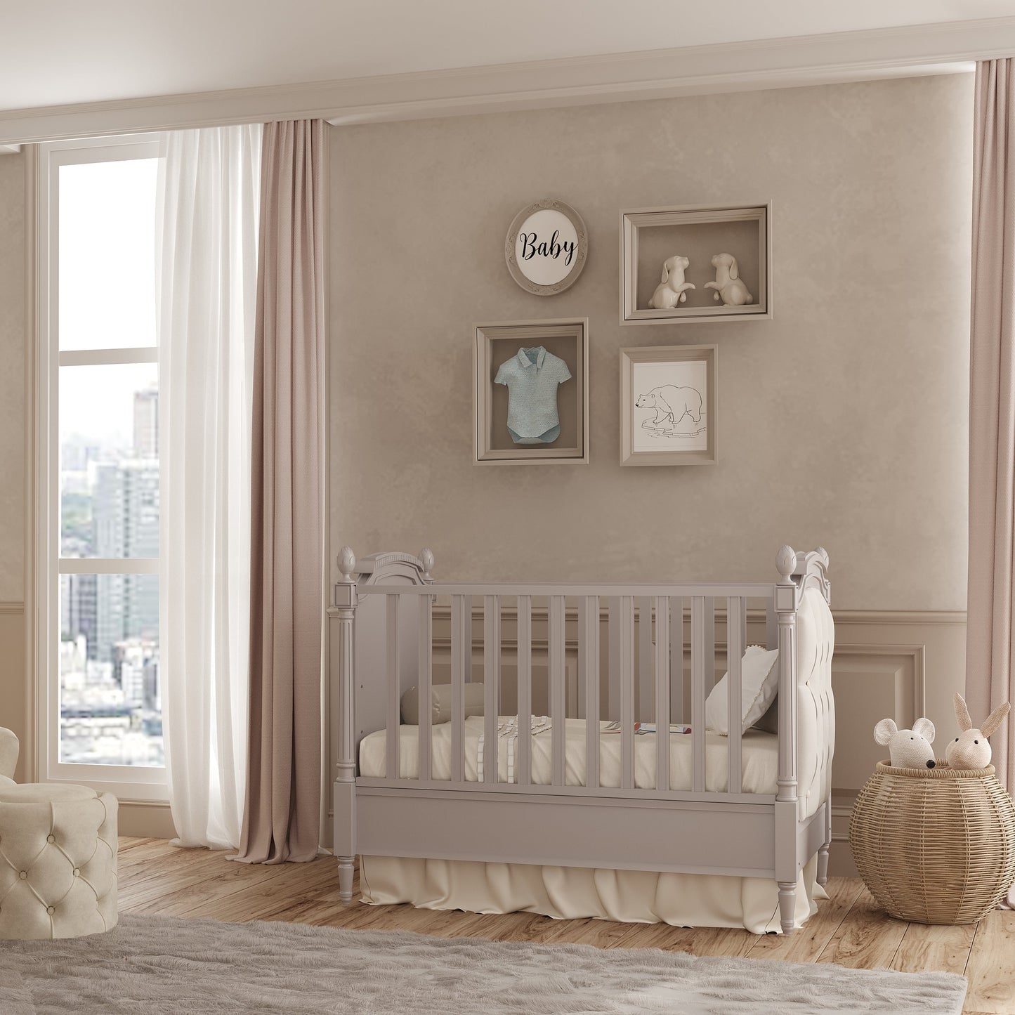 Jikel - Romantic Baby Cot Grey